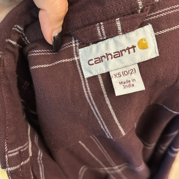 CARHARTT Women’s Flannel Shirt Sz XS (0/2) - Picture 11 of 13
